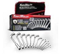 Jeu de 12 Clés à pipe Kraft Muller 6 PANS de 8 à 19mm