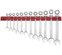 Jeu de 12 clés mixtes à cliquet sur support mural Teng Tools WRSP12RS