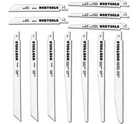Jeu de 12 lames de scie sauteuse BIM pour bois et métal, compatible avec Bosch, Makita, Dewalt