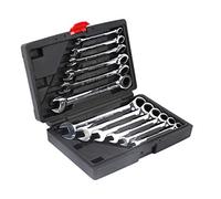 Jeu de 12Pcs Clés Mixtes à Oeil Clés Plate à Cliquet 8mm-19mm Malette