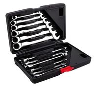 Jeu de 12Pcs Clés Mixtes à Oeil Clés Plate à Cliquet 8mm-19mm Malette -PEL