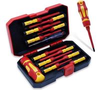 Jeu de 13 embouts isolés s VDE avec clé magnétique et voltmètre - fente, PH, PZ et Torx - embouts interchangeables