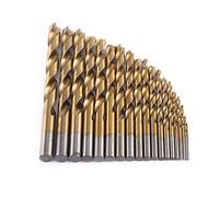 Jeu de 19 forets hélicoïdaux en acier rapide avec revêtement en titane, outil de perçage professionnel à tige droite de 1 10 mm pour le bois, l'aluminium et les plastiques,