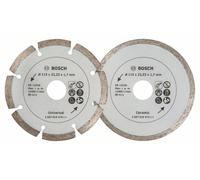 Bosch Disques à tronçonner diamantés pour carrelages et matériaux de construction, Ø 115 mm Quantité:2
