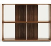 Jeu de 2 étagères modulaires Litto 101x 76x 30 cm MDF plaqué noyer 2 modules