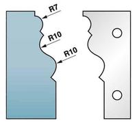 Jeu de 2 fers profilés Ht. 90 x 5,5 mm corniche N°2 M590.302 pour porte-outils de toupie - Diamwood