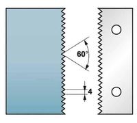 Jeu de 2 fers Profilés Ht. 90 x 5,5 mm - N° 303 Dent. Mult x 4 mm - Résistance et Précision - Outil pour Menuiserie - Diamwood