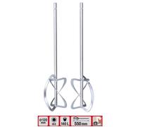 kwb by Einhell Agitateur double pour mortier TE-MX 1600-2 – 55 cm, Ø12, max 140 L – Jeu de 2