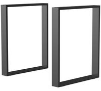 Jeu de 2 pieds de table - Pieds de table en acier, 60x8x72 cm - Trous pré-percés - Design industriel - Noir