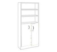 Jeu de 2 portes basses pour bibliothèque haute de bureau blanc