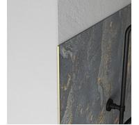 Jeu de 2 Profilés de finition en Aluminium Or Brossé pour Panneaux Muraux - 10x5x2100 mm