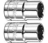 Jeu de 2 tournevis en acier chrome-vanadium de 14 mm, pour outils électriques, meulés, adaptés aux vis à 12 pans