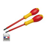 Jeu de 2 tournevis STANLEY FATMAX borniers isolés 1000V - phillips