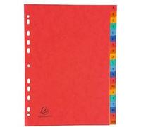EXACOMPTA Intercalaires carte lustrée avec onglets imprimés alphabétiques 20 positions AZ - A4 - Couleurs assorties