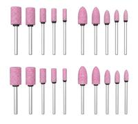 Jeu de 20 Meules en Oxyde D'Aluminium Compatible avec Dremel Outil Rotatif Mèches de Ponçage avec Tige de 1/8" pour Polissage Meulage Embout Sculpture Métaux Ébarbage (Rose)