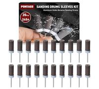 Jeu de 20 Meules En Oxyde D'aluminium Mèches de Ponçage Avec Tige de 3mm Compatible Avec Dremel pour Meulage, 240 Grains Manchons Abrasifs, Accessoires de Polissage pour Polissage Ébarbage Métaux