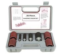 Jeu de 20 pièces de tambour de ponçage en caoutchouc pour perceuse, comprenant des manchons de ponçage de grain 80 et 120