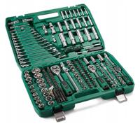 Jeu de 216 pièces de douilles avec embouts 1/2", 3/8" et 1/4", en acier chromé-vanadium, coffret à outils professionnel avec embouts inclus - Équipement complet pour l'atelier et l'usage domestique
