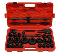Jeu de 26 douilles pour visseuse à percussion 3/4" et 1" dans un coffret | Jeu de clés à douille à percussion avec liquet d'extension Mallette à outils pour voiture