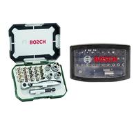 Jeu de 26 embouts de tournevis et cliquets Bosch (qualité extra dure) & 32 pièces Coffrets de vissage Extra Hard (PH, PZ, T, TH, S, HEX-Bit, Accessoires Perforateurs et Visseuses)