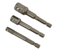 Jeu de 3 adaptateurs porte douille - tournevis porte-embout ou une perceuse visseuse - douille 1/4"", 1/2"" ou 3/8""