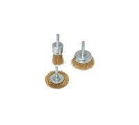 Jeu de 3 brosses et roues à fils d'acier laitonné - 3 pcs
