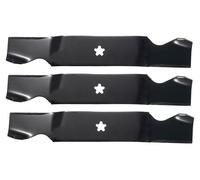 Jeu de 3 lames à graisser, longueur 470 mm, avec trous en forme d'étoile, en acier au carbone