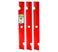 Jeu de 3 lames de couteau pour tondeuse de 1,52 mètre (60 pouces), pièce de rechange 103-6403, couleur rouge