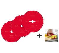 Jeu de 3 lames de scie 254x30 + poussoir de sécurité à poignée ergonomique