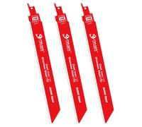 Jeu de 3 lames de scie sauteuse Reciprozaag de 228 mm, en carbure de tungstène, pour le travail des métaux