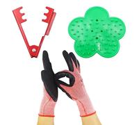 Jeu de 3 outils pour enlever les feuilles des rosiers, avec des gants de jardinage, idéal pour l'entretien des rosiers