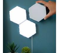 Innovagoods Set de 3 Panneaux LED Modulaires Magnétiques et Tactiles Hexagonaux - Lumière Blanche