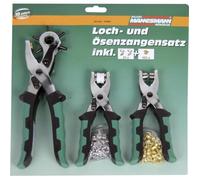 Jeu de 3 pinces à œillets - MANNESMANN - 210 / 150 mm - Tête en acier - Vert