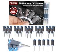 Jeu de 30 Meules En Oxyde D'aluminium Mèches de Ponçage Avec Tige de 3mm Compatible Avec Dremel pour Meulage,1500 Grains Manchons Abrasifs, Accessoires de Polissage pour Polissage Ébarbage Métaux