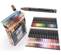 Jeu de 36 feutres à base d'acrylique, couleurs terre et tons chauds, pointe fine de 0,7 mm