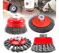 Jeu de 4 brosses métalliques pour meuleuse d'angle, idéal pour les travaux de ponçage