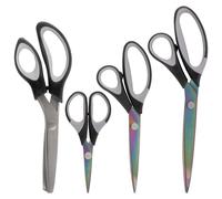 Jeu de 4 ciseaux en titane avec revêtement Softgrip, couleur noire