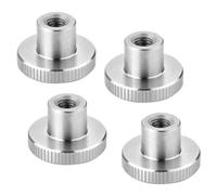 Jeu de 4 écrous moletés SOTECH M6, acier inoxydable V2A (SS304), forme haute, DIN 466, écrous moletés métriques à flancs moletés.