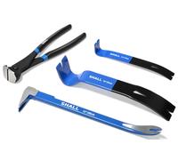 Jeu de 4 outils multifonctions : pied de biche, extracteur de clous en forme de patte de chat, pied de biche plat, pince coupante