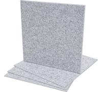 jeu de 4 panneaux muraux acoustiques HWC-L52, panneaux muraux acoustiques, insonorisant 1qm surface 50x50cm ~ gris clair