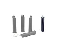 Jeu de 4 pieds 22 cm gris + pied central pour cadre à lattes - PLAST -