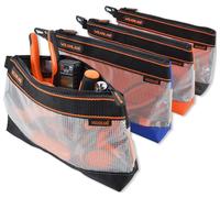 Jeu de 4 pochettes transparentes de 33 cm, avec fermeture éclair, pour organiser et ranger des outils, robustes