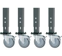 Jeu de 4 roulettes pivotantes avec frein D.125mm pour établis H.760-1080mm RAU