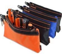Jeu de 4 sacs d'outils robustes, 33 cm, imperméables, en tissu Oxford 1680D, couleurs : orange, noir, gris, bleu
