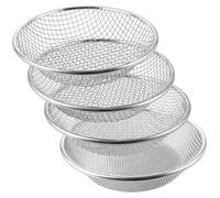 Jeu de 4 tamis de jardin, en acier inoxydable, diamètre 30 cm, mailles de 3/6/8/10 mm