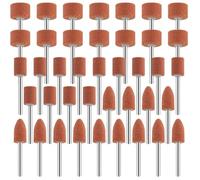Jeu de 42 Meules en Oxyde d'Aluminium Mèches de Ponçage avec Tige de 1/8"" Compatible avec Dremel pour Meulage, Polissage Ébarbage