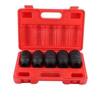 Jeu de 5 clés à douille 1/2 pouce, douille d'arbre d'entraînement de hocs 12 pans avec boîte à outils Effet de profondeur métrique pour cliquet 1/2 pouce 30 32 34 35 36 mm