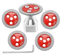 Jeu de 5 disques de coupe diamant de 40 mm avec bride M14, pour carrelage, marbre et granit
