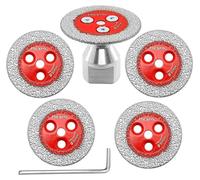 Jeu de 5 disques de coupe diamant de 50 mm, avec bride M14, pour carrelage, marbre et granit