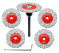 Jeu de 5 disques de coupe diamant de 50 mm, avec un corps de 6 mm, pour carrelage, marbre et granit